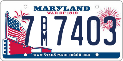 MD license plate 7BM7403