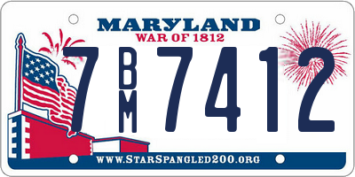 MD license plate 7BM7412
