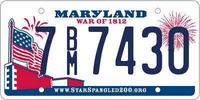 MD license plate 7BM7430