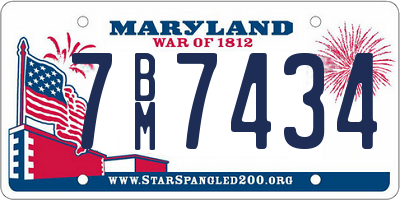 MD license plate 7BM7434