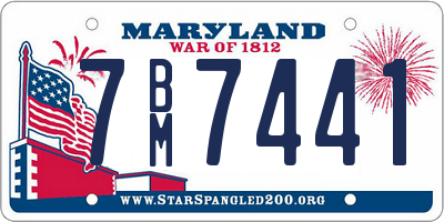 MD license plate 7BM7441