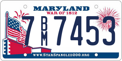 MD license plate 7BM7453