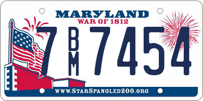 MD license plate 7BM7454