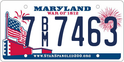 MD license plate 7BM7463