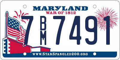 MD license plate 7BM7491