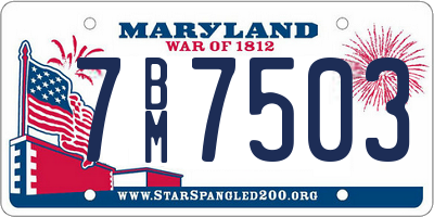 MD license plate 7BM7503