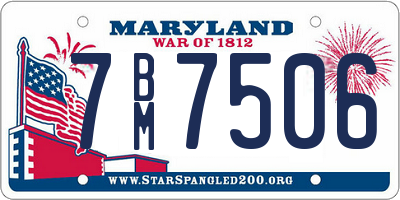 MD license plate 7BM7506