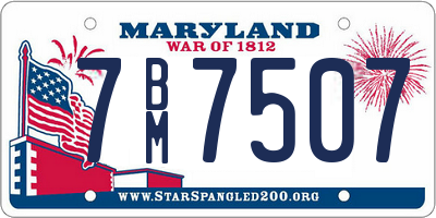 MD license plate 7BM7507