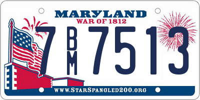 MD license plate 7BM7513