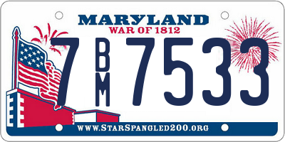 MD license plate 7BM7533