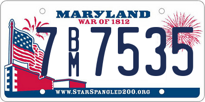 MD license plate 7BM7535