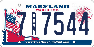 MD license plate 7BM7544