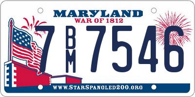 MD license plate 7BM7546