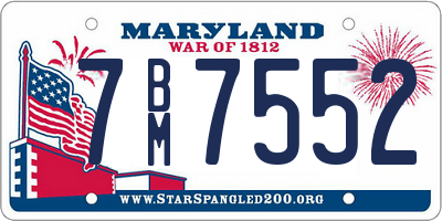 MD license plate 7BM7552