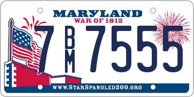 MD license plate 7BM7555