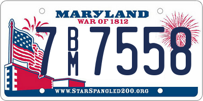 MD license plate 7BM7558