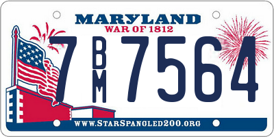 MD license plate 7BM7564