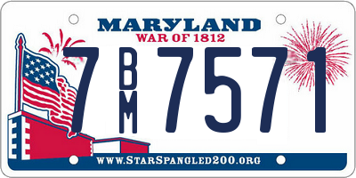 MD license plate 7BM7571