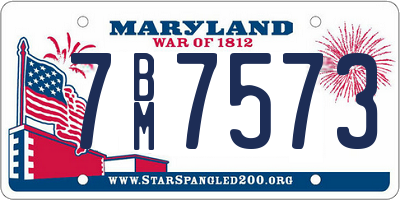 MD license plate 7BM7573
