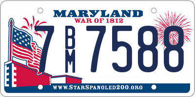MD license plate 7BM7588