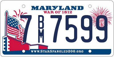 MD license plate 7BM7599