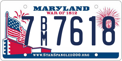 MD license plate 7BM7618