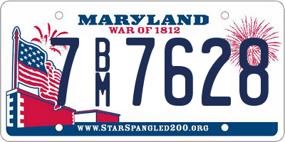 MD license plate 7BM7628