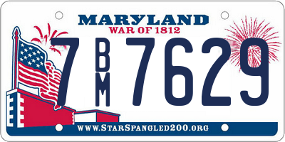 MD license plate 7BM7629