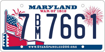 MD license plate 7BM7661