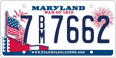 MD license plate 7BM7662