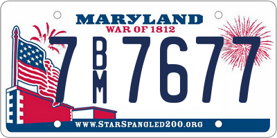 MD license plate 7BM7677