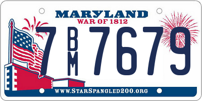 MD license plate 7BM7679