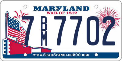 MD license plate 7BM7702