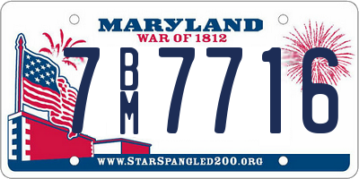 MD license plate 7BM7716