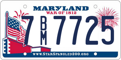 MD license plate 7BM7725