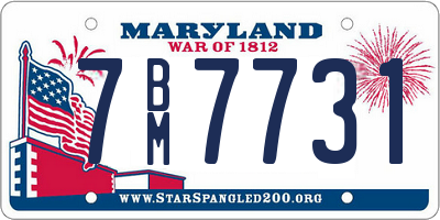 MD license plate 7BM7731