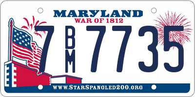 MD license plate 7BM7735