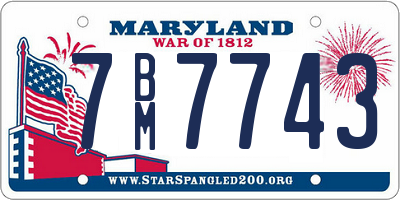 MD license plate 7BM7743