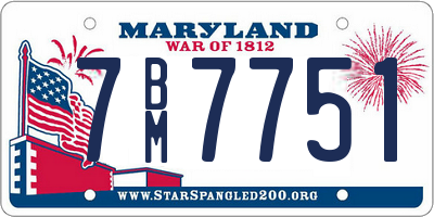 MD license plate 7BM7751