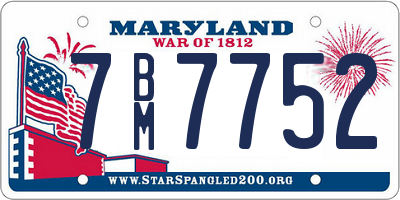 MD license plate 7BM7752