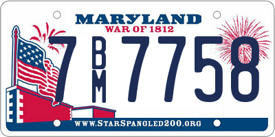 MD license plate 7BM7758