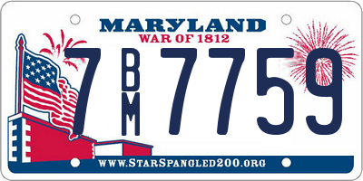 MD license plate 7BM7759