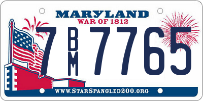 MD license plate 7BM7765