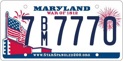 MD license plate 7BM7770