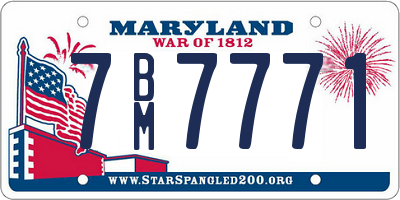 MD license plate 7BM7771