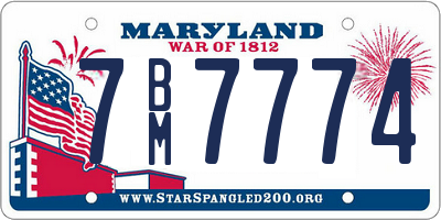 MD license plate 7BM7774