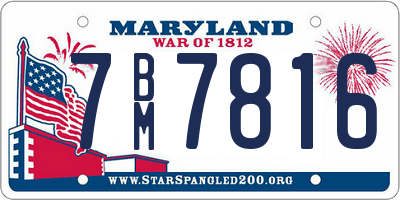 MD license plate 7BM7816