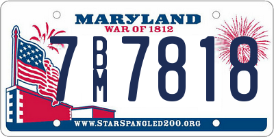MD license plate 7BM7818