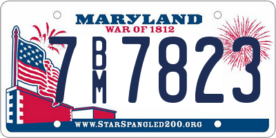 MD license plate 7BM7823