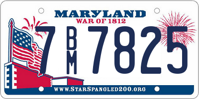 MD license plate 7BM7825